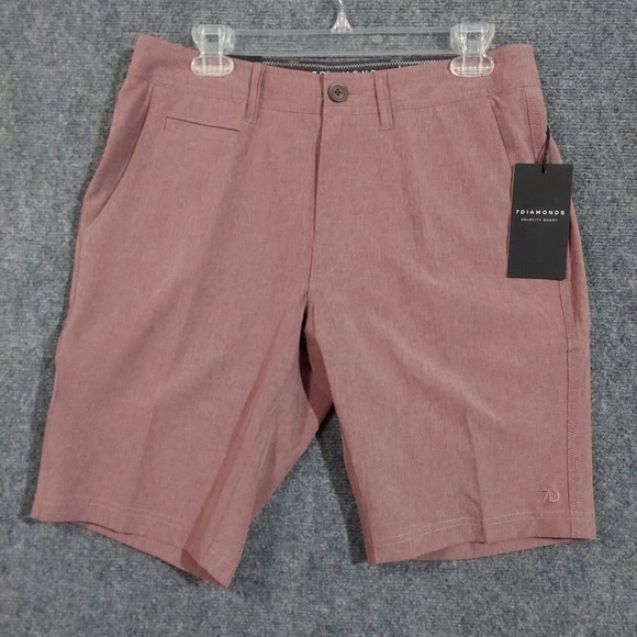7 Diamonds Velocity Shorts Mens 30 Dusty‎ Rose Performance Stretch Golf - Picture 1 of 8